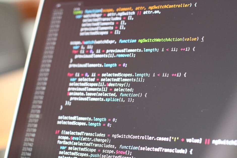 The image displays a computer screen with lines of code in a text editor, featuring CSS styles and font settings in various colors such as yellow, pink, purple, and white. The code snippets include fo